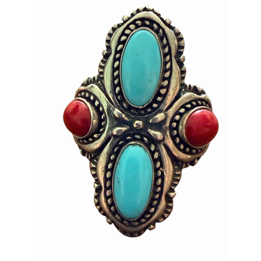CAROLYN POLLACK Relios 925 Sterling Silver MULTI GEMSTONE Ring~Size 8